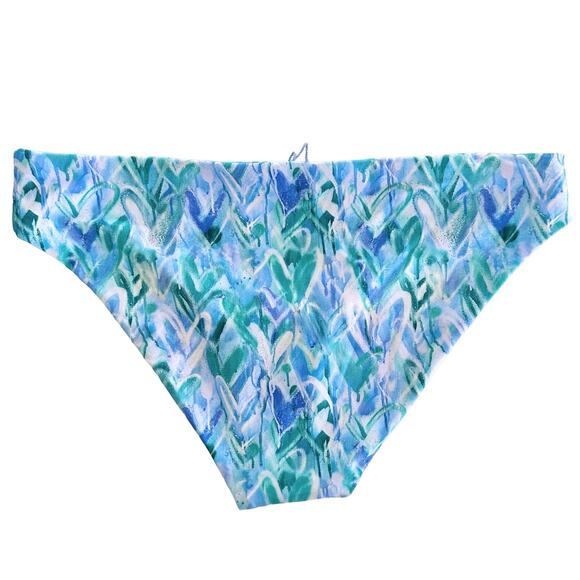 Splendid Graffiti Heart Retro Swim Bikini Bottoms in Blue, Large - Picture 7 of 14